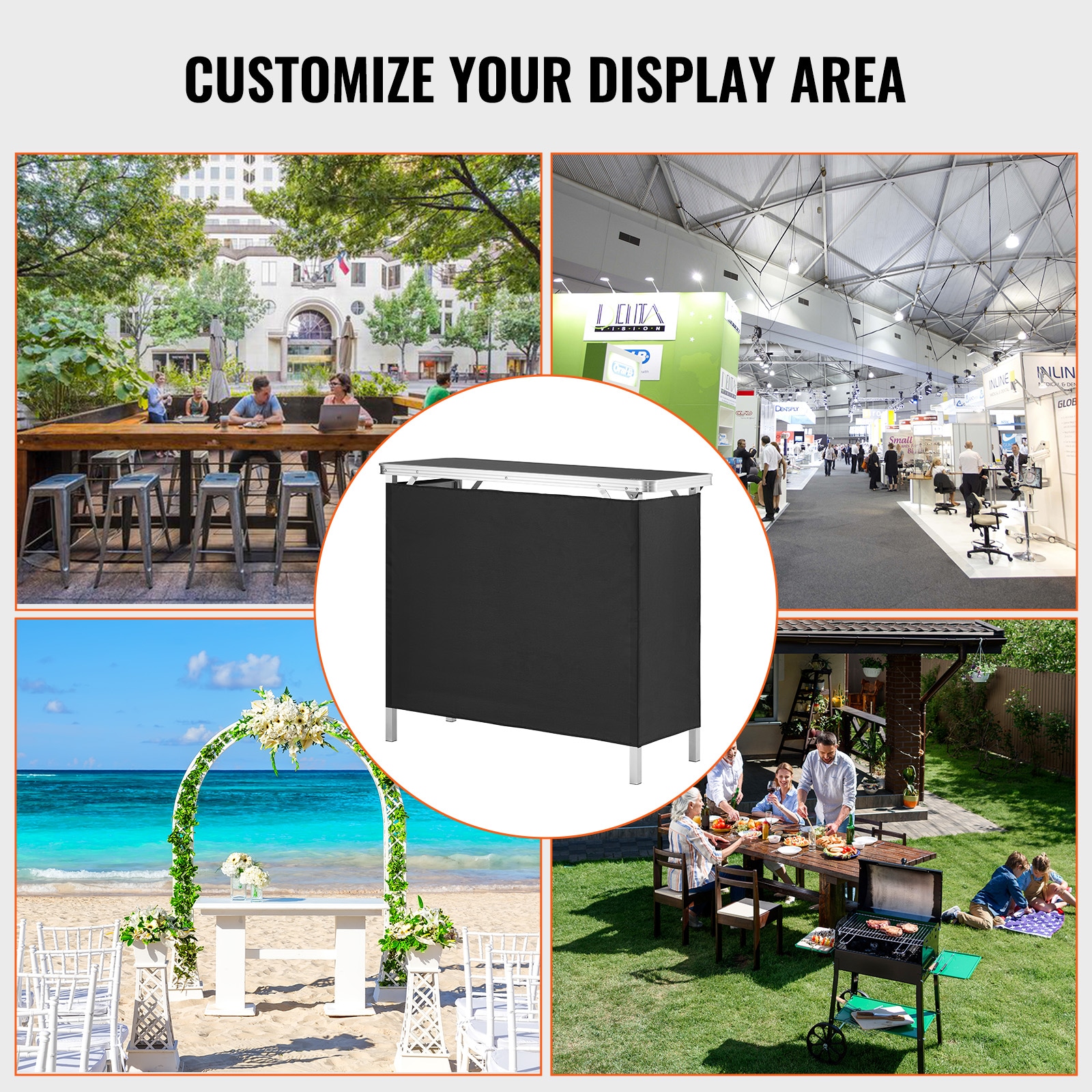 Folding Portable Bar Table For Exhibition And Events With Carry Case_voghion.com
